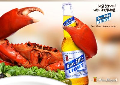 best served with anything - san mig light