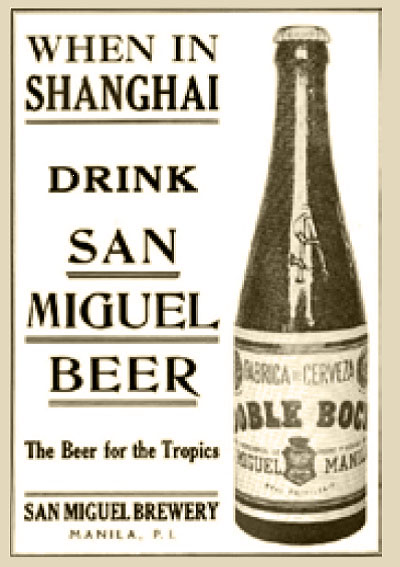 San Miguel has been exported to Shanghai as early as 1914