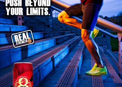 Quote "When You Push Beyond Your Limits" along with Red Horse Beer Can